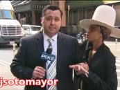 R&B Queen & Kneegrow Bedwench ‘Erykah Badu’ Trying To Steal A Kiss From George Zimmerman Look A Like Reporter! (Video)
