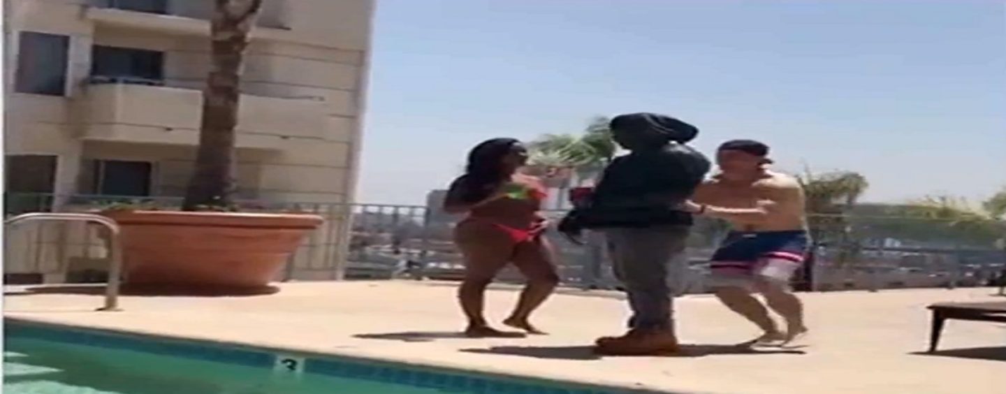 This Is Video Proof White People, You Cant Just Push Anyone Into The Pool Without CONSEQUENCES!!! LOL (Video)