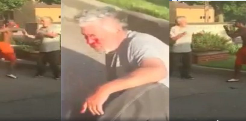 Elderly White Man Beaten Savagely By Black Youth Begging Him To Stop While The Black Friend Records The Beating & Laughs! (Video)