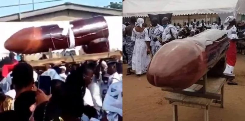 Black People Bury Their Loved One In A Penis Shaped Coffin! You Have To See This! (Video)