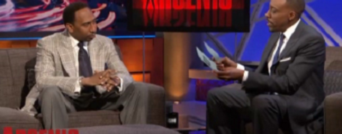 Stephen A Smith Checks Roland Martin, Jim Brown & Other Mindless Blacks On Kobe Bryant Trayvon Martin Issue On Arsenio Halls Show! (Video)