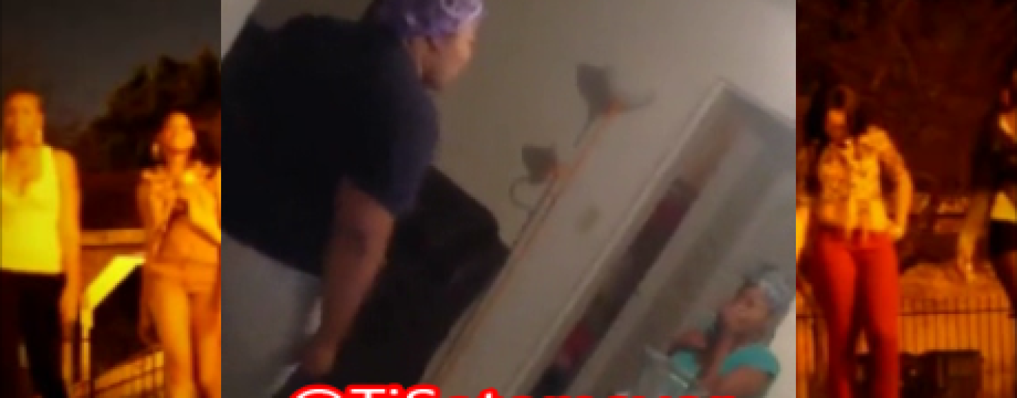 Black Beastie Mom Punches Her Daughter In The Face Because She Believes She Had S-E-X In The House! (Video)