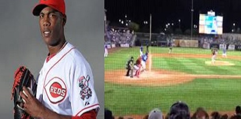 Red Pitcher Aroldis Chapman Struck In The Face By Line Drive Pitch! Graphic Video! (Video)