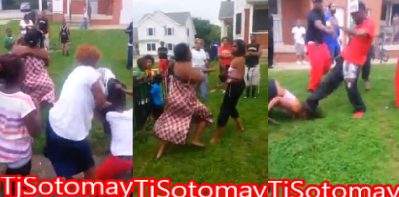 Black Women All Out Beasties Brawl After Their Daughters Get Into It & One Gets KOed By S.I.M.P.! (Video)