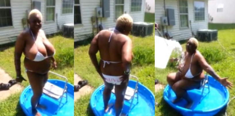 Sheriff Bob Vs The Ice Bath Queen!  This BBW (Bad Build Woman) Shows The World Her Moves (Video)