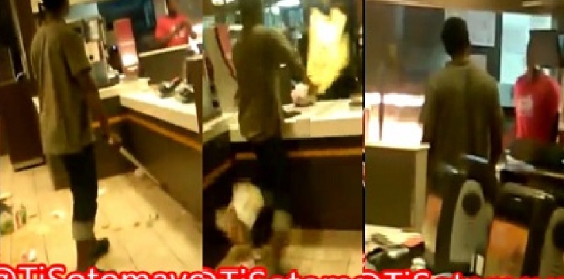 Florida Teen Destroys Local McDonalds & Attacks Workers While Hair-Hatted Beastie Cheers Him On! (Video)