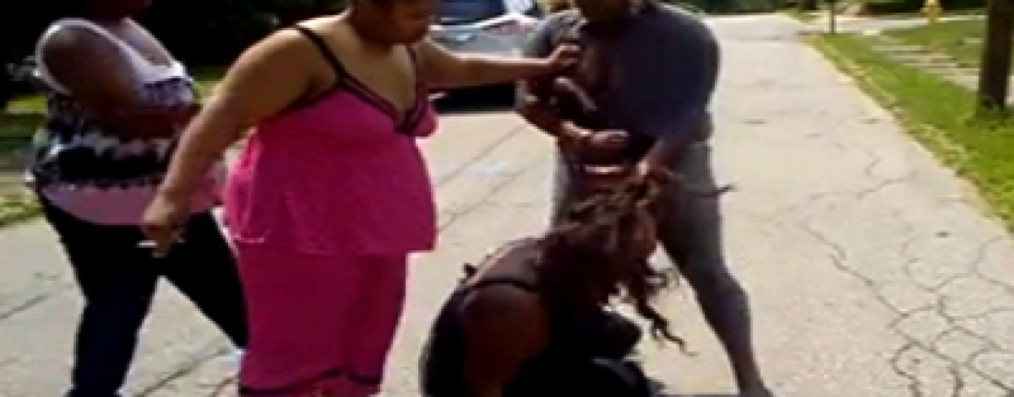 2 Ghetto Black Women Fight It Out & 1 Gay Black Man Tries To Break It Up! These Chicks Just Won’t Quit! (Video)