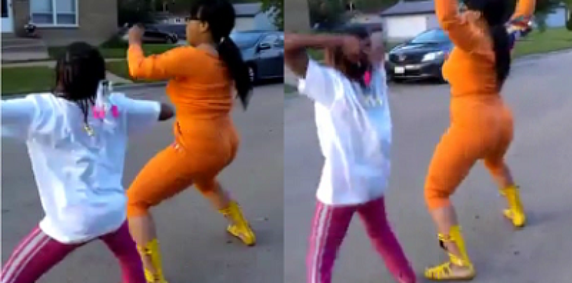 Hair Hatted Hoodrat Chicago Mom In Twerking Contest With Her Own Daughter!! (Video)