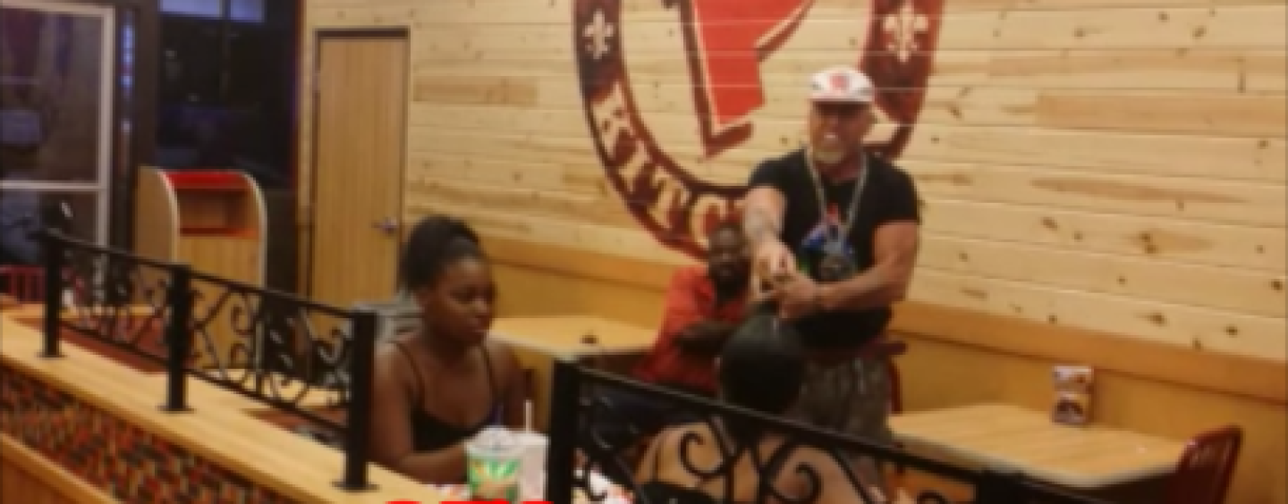White Dude Goes In Hard On Ratchet Black Chicks At Popeyes Off Hollywood BLVD! (Video)