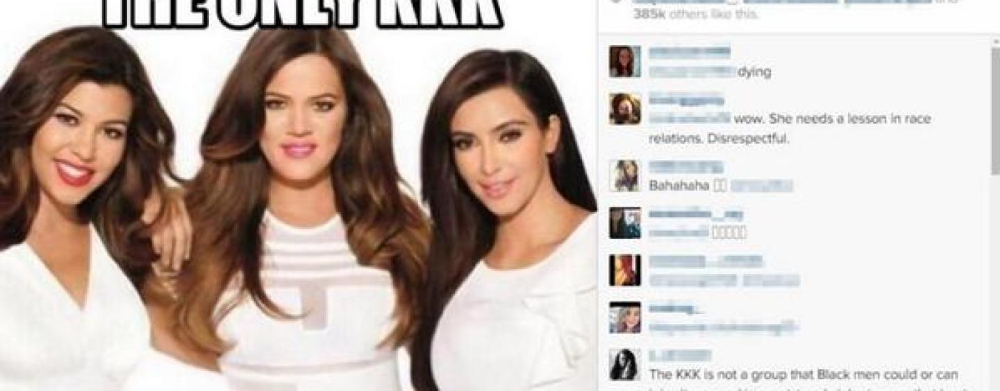 The Kardashians Dragged By Black Twitter For Posting KKK Meme And Bare Photos {Video}