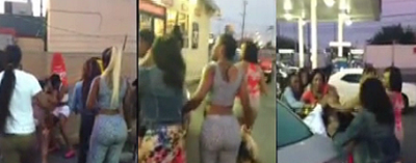 Black Women Get Into A Royal Rumble At Local Gas Station & The Weave Was Flying Everywhere! (Video)