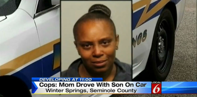 FLORIDA MOTHER ARRESTED FOR USING SON AS A HOOD ORNAMENT! (Video)