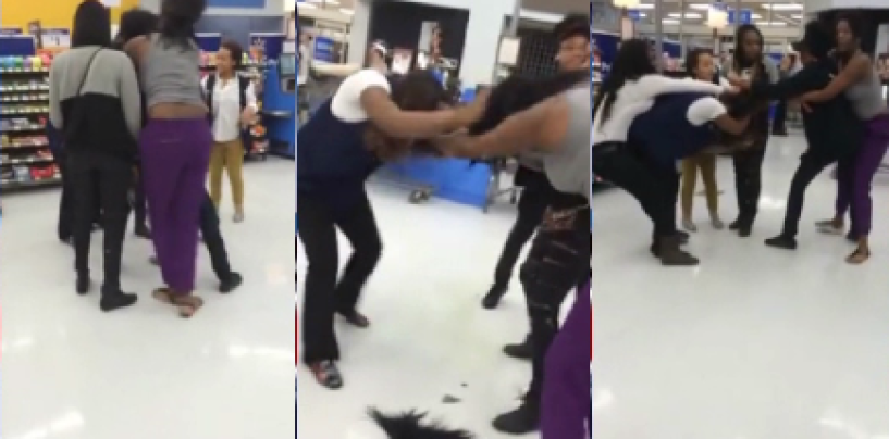 Two Hair Hats Square Off In Wal-Mart Employee & Patron Over Stolen Vaseline! (Video)
