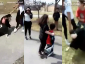 Black Teen Beast Attacks White Girl & Little Brother Viciously While Other Nigglets Cheer It On! (Video)