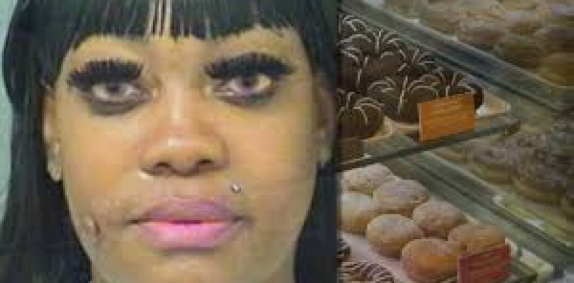 Hair Hatted Audrey 2 Looking B!tch Arrested For Sitting Naked In A Dunkin Donuts On A Dare By Her Sorority! (Video)