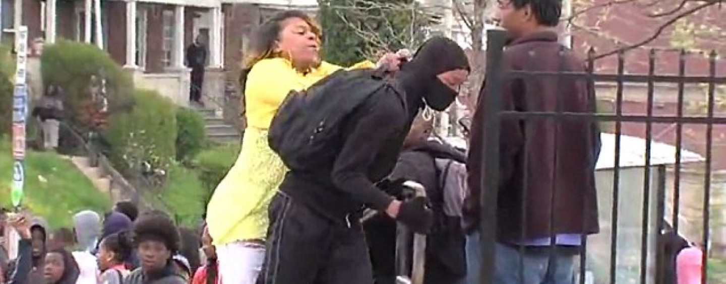 Hair Hatted Hooligan Beats Her Kid Live On National TV For Joining The Baltimore Riots! Was This Good Parenting Or Evidence Of A Larger Problem? (Video)