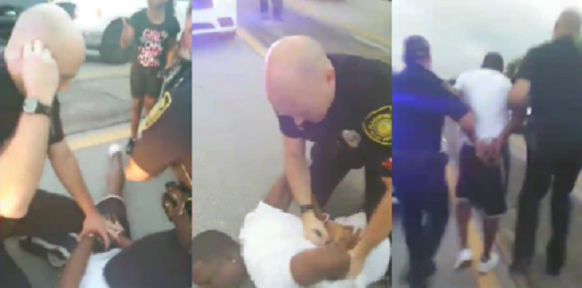 Police Try To Arrest A Black Man In Front Of His Crying Kids & His Wife Acts A Complete Jackass Over It! (Video)