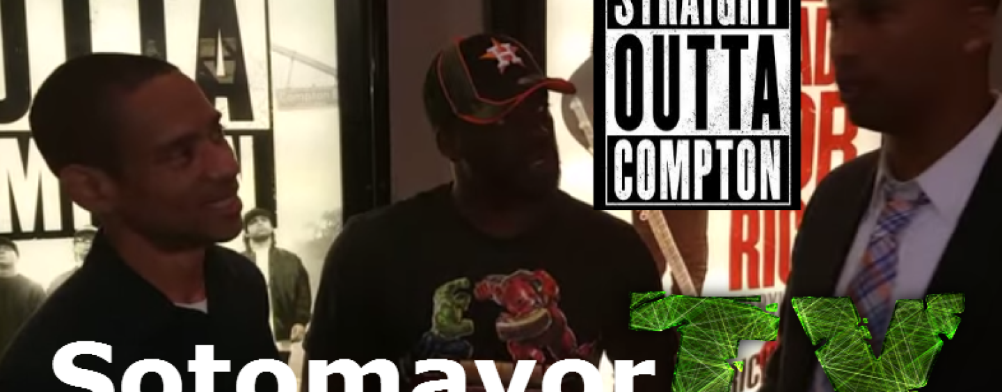 Tommy Sotomayor Talking With Angry Fans Before Going In To See Straight Outta Compton! (Video)