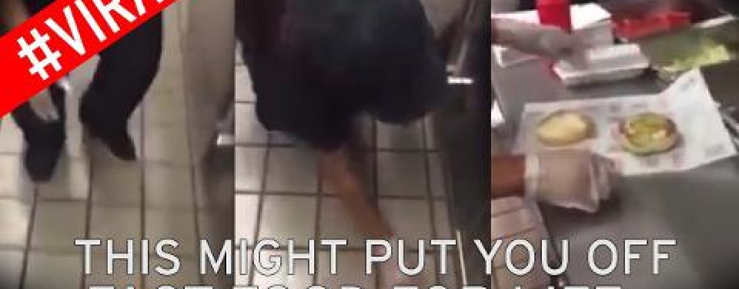 Checkers Forced To Apologize After Idiot Black Chick Filmed A Rubbing Burger On The Floor! (Video)