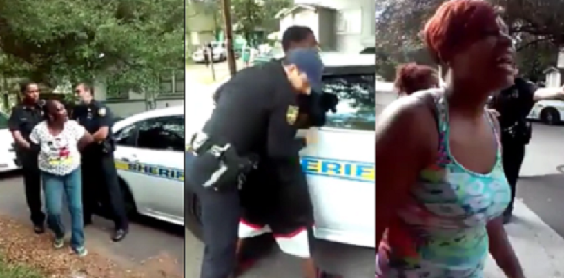 White Cops Forced To Arrest Damn Near An Entire Block Of Unruly Blacks From The Elderly To The Kids! (Video)
