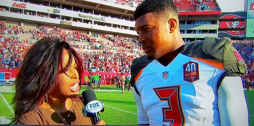 NFL QB Jameis Winston Mistakes Fox Pam Oliver For Being A Man On Live TV! Hilarious (Video)