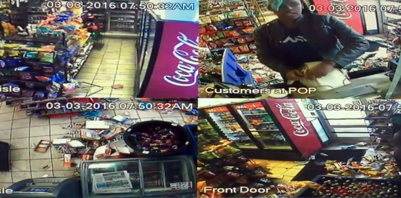 Black Snack Pack Thrower Destroys Gas Station After Being Caught Stealing $11 Worth Of Candy! (Video)