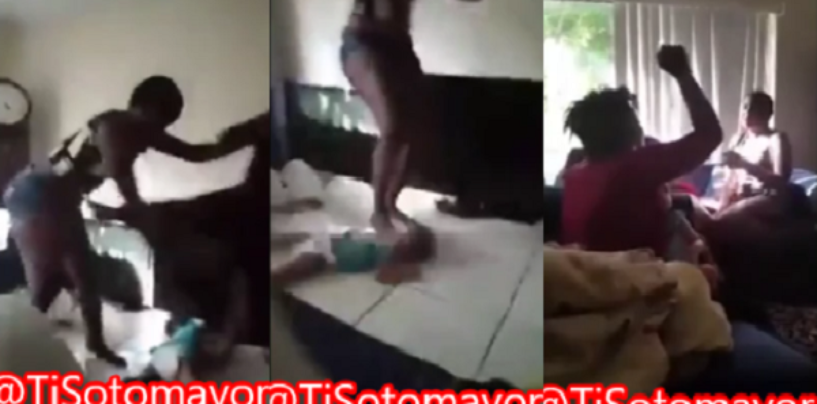 Pregnant Beastie Kicks&Punches Infant After Arguing With The Child’s Fattastic Bad Built Mother! (Video)