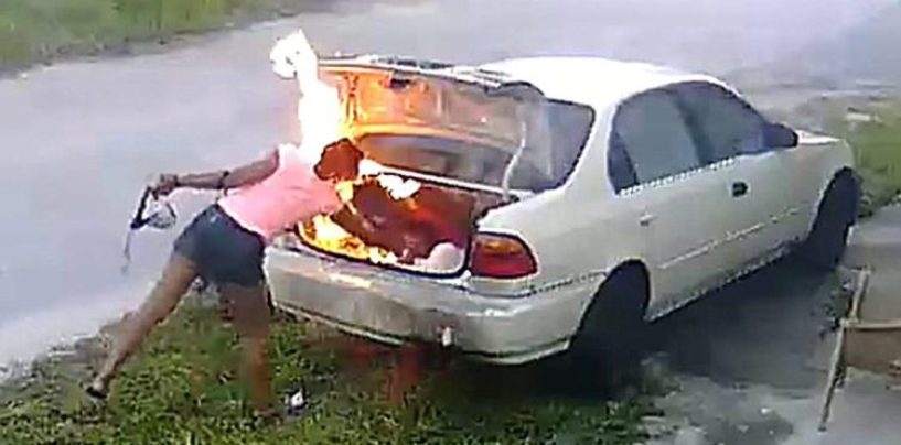 BT-Lemmem Hunnit Sets Snow Mans Car On Fire Trying To Blow Up Her Ex Niggly Boo Bear’s Car! (Video)
