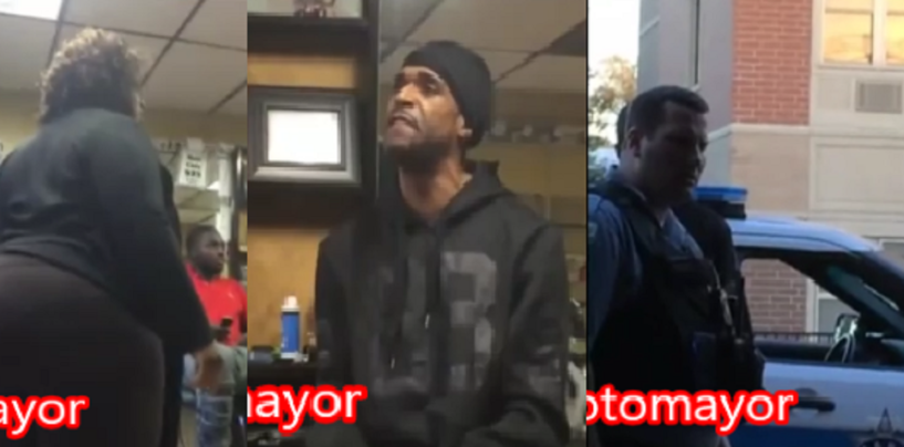 Big Black Shitcago Ghetto Beast Blast Barber Over Kids Hair & Police Have to Intervene! (Video)