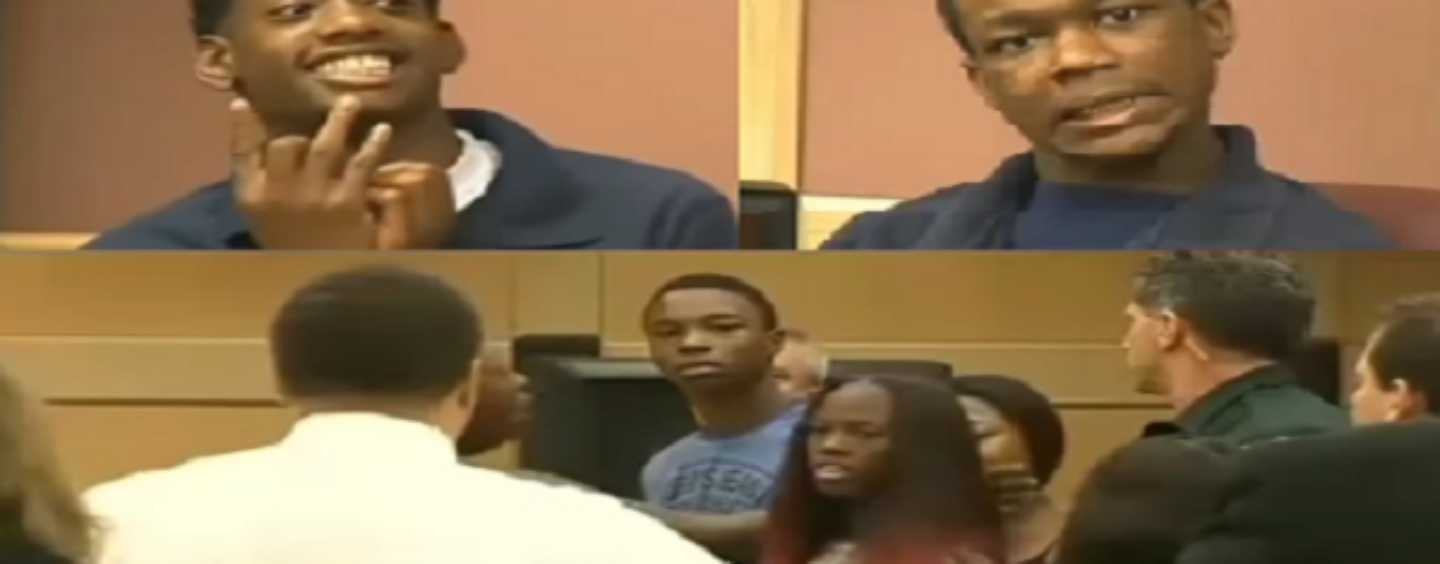 Niggly Teens Captured For Grand Theft Auto Act An AZZ To Whites With Family During Sentencing! (Video)