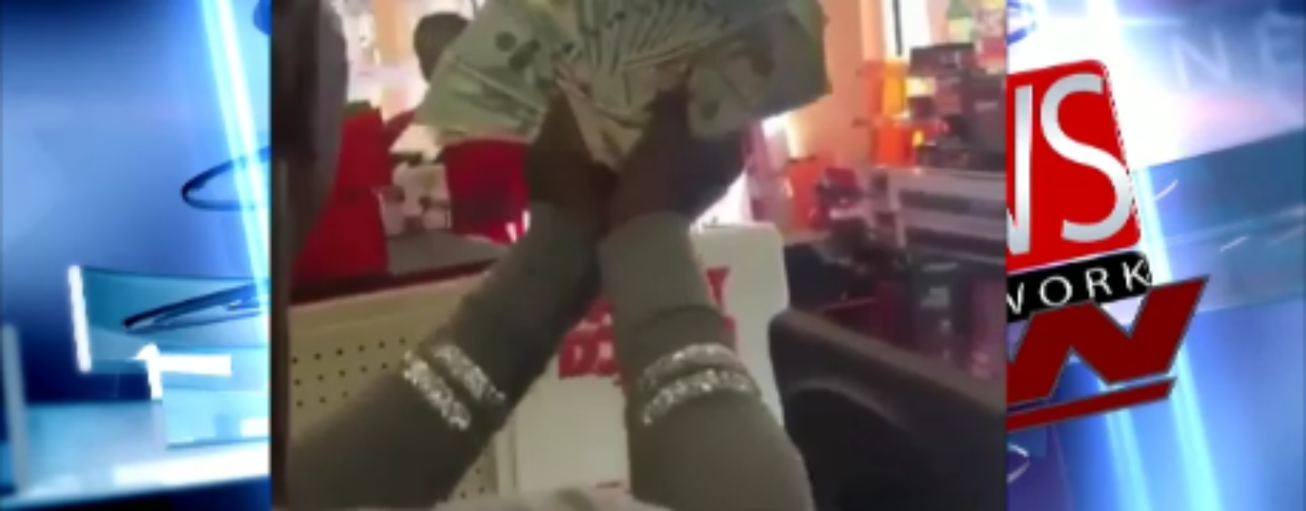 Black Chick Caught Stealing With Her Child From Family Dollar & Goes In On Cashier! #iShitUNot (Video)