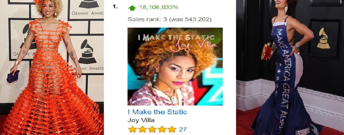 Joy Villa Wins Fans Hearts With Trump Dress At Grammys Her Album Outsells Beyonce & Lady GAGA! (Video)