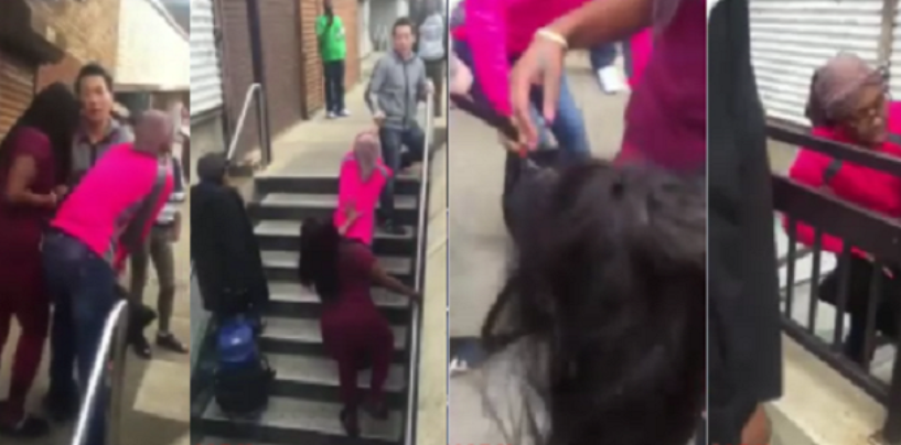 Hair Hatted Hoodrat Caught Stealing Weave As Crowd Of Onlookers Plead With Her To Give It Back! (Video)