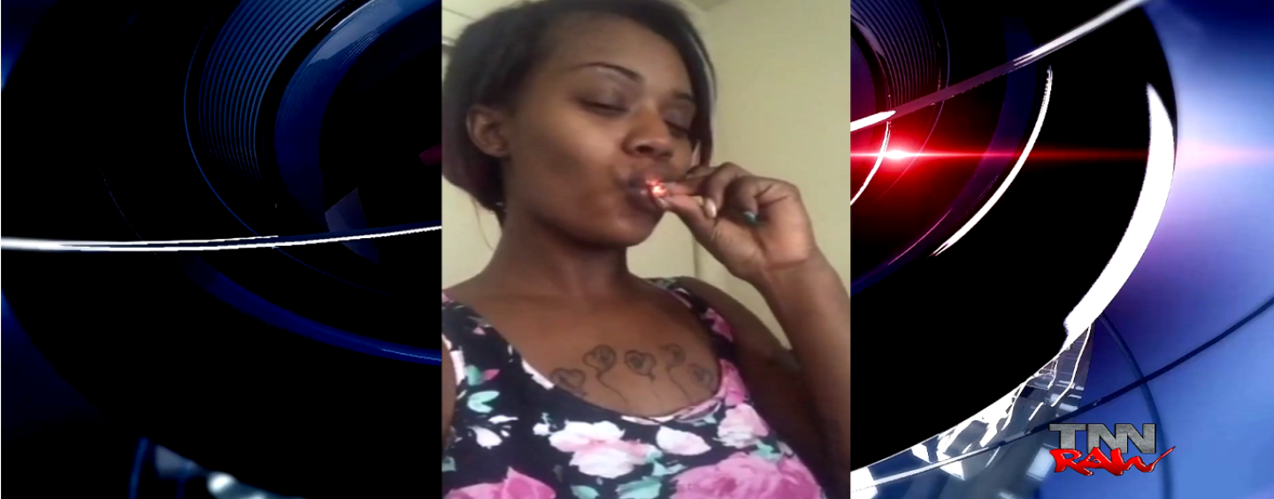 Black Chick Who’s Brother Shot At Her On FaceBook Live Caught Smoking Weed While 5 Months Pregnant! (Video)