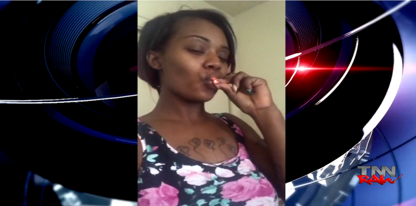 Black Chick Who’s Brother Shot At Her On FaceBook Live Caught Smoking Weed While 5 Months Pregnant! (Video)
