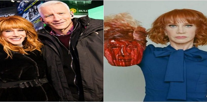 Wrinklefaced Unfunny Comedian Kathy Griffin Fired By CNN For Photos Of Her Holding Decapitated Donald Trump! (Video)