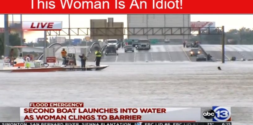 INSANE Women Refuses Rescue & Jumps Back Into Flood Waters During Hurricane Harvey!
