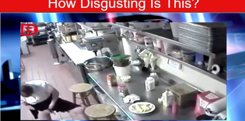 White Chick Takes Customer Hotdog & Inserts It In Her Whoha Then Serves It! (Video)