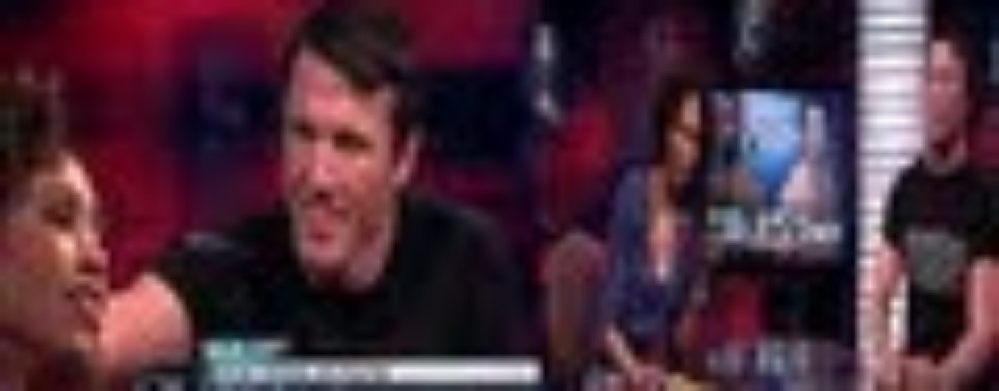 Sage Steele & Chael Sonnen Awkard Hair Touching Moment As Sage Gets Wet Over It!