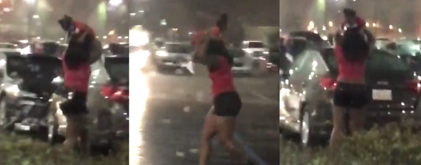 BT-1000 Uses Her New Born Baby As An Umbrella To Cover Her Weave From The Pouring Rain! #iShitUNot (Video)