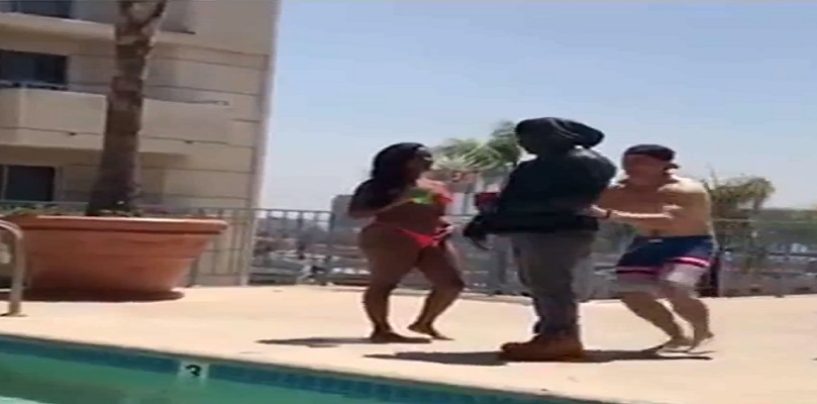 This Is Video Proof White People, You Cant Just Push Anyone Into The Pool Without CONSEQUENCES!!! LOL (Video)