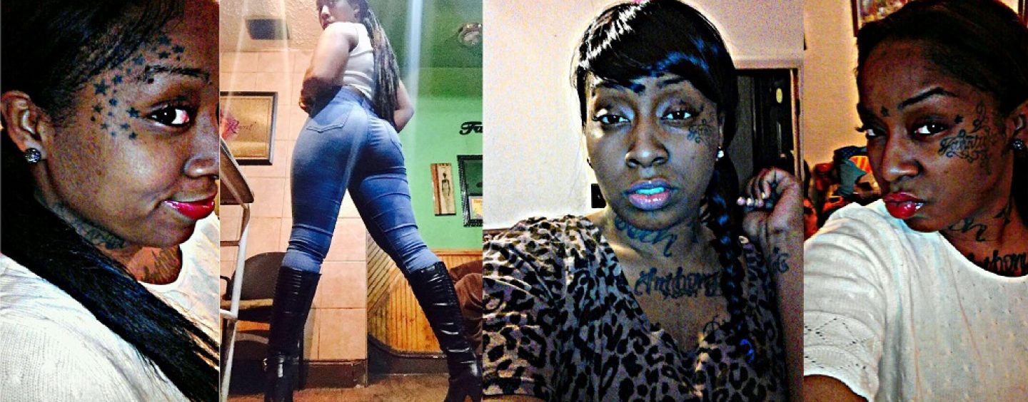 Tattooed Face Ghetto Chick Takes Us On A Tour Through Her Hood & Life! (Live Broadcast)