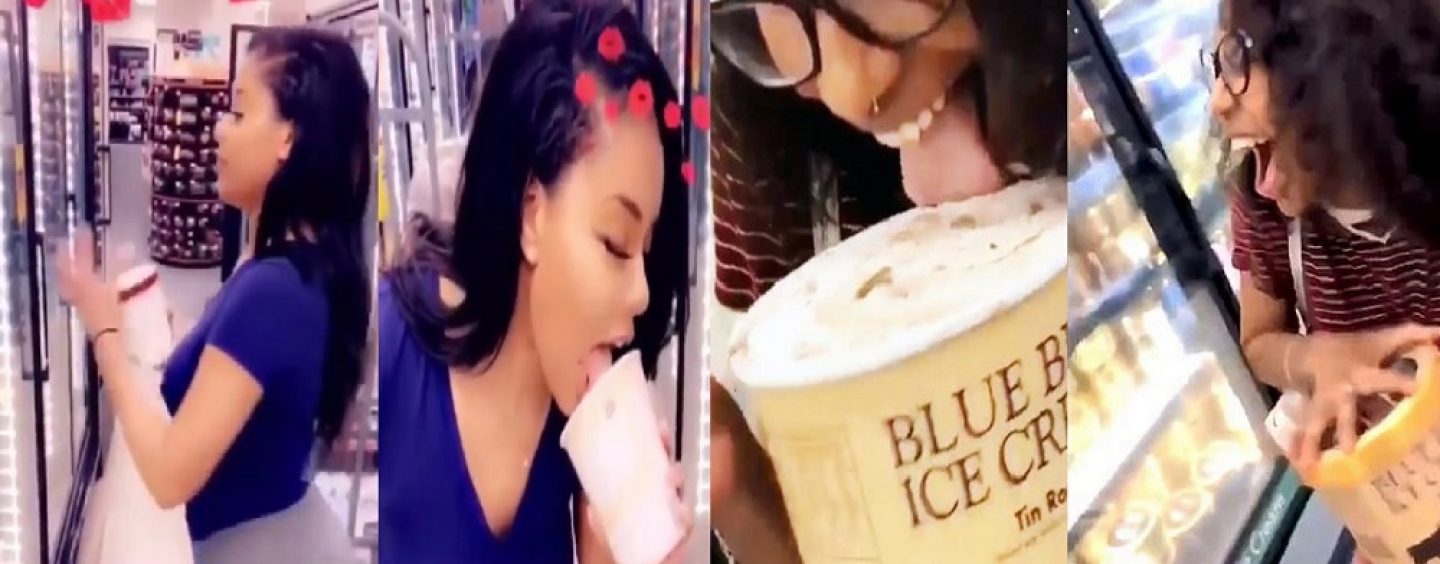 Dumb BlackHoes Now Going Around Licking Icecream And Putting It Back On Shelves As A New Challenge!?! SMH (Video)