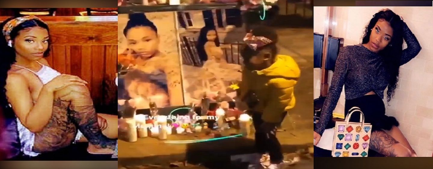 Family Of Friends Of Tia Carey Have 5 Year Old Daughter Pose & Smile In Front Of Photos Of Dead Mother! (Live Broadcast)