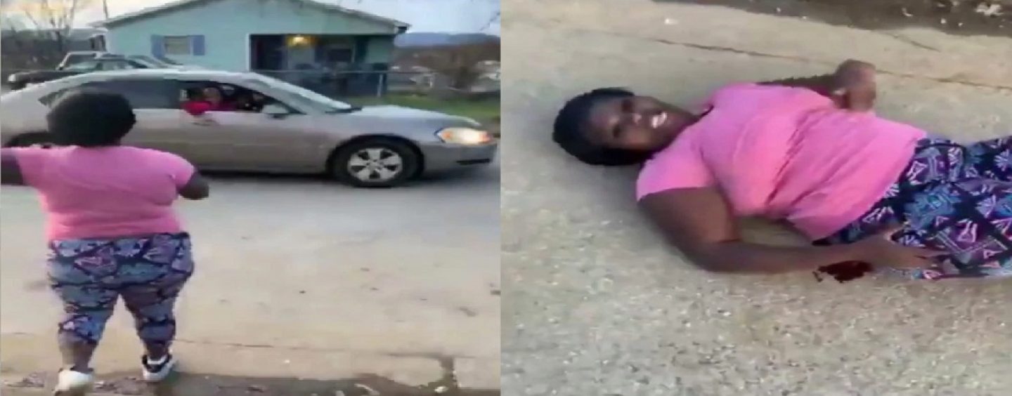 Woman Shot 3 Times Live On Facebook, Yet Still Throws Up Gang Sings While Bleeding On The Ground! (Video)