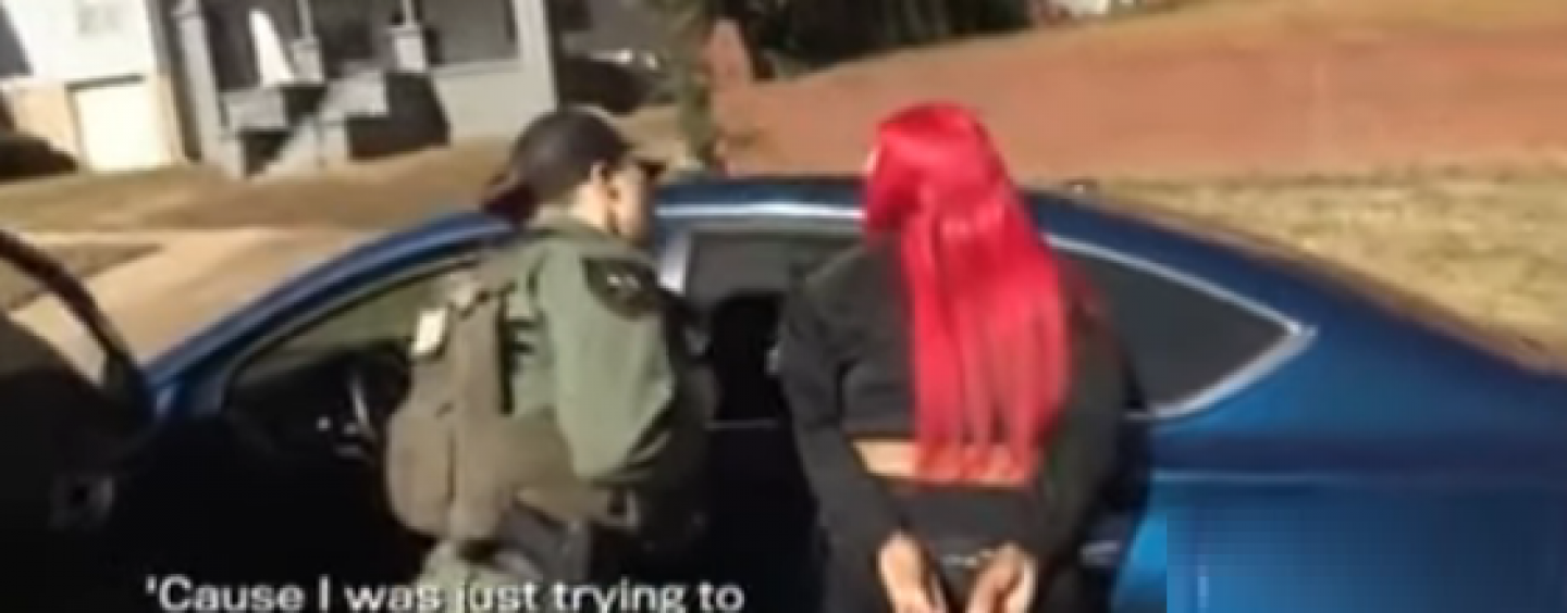 Kool-Aid Red Hair Hat Ends Up Running From Police To Save Thug Boyfriend With Child In Her Car! (Video)