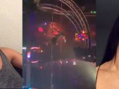 Beautiful Stripper Falls 20 Feet From A Pole Flat On Her Face Yet Continues To Twerk With A Fractured Jaw! (Video)