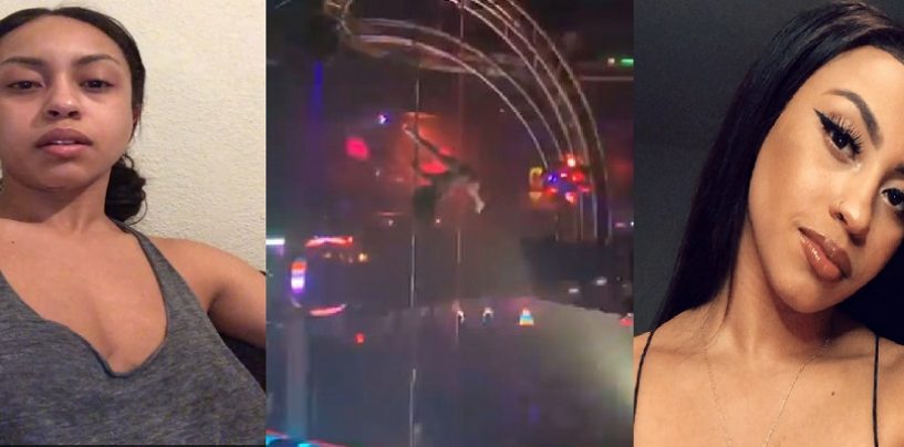 Beautiful Stripper Falls 20 Feet From A Pole Flat On Her Face Yet Continues To Twerk With A Fractured Jaw! (Video)