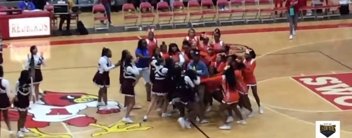 Black Cheerleading Teams Decide To Fight Mid Court As Their Hood Rat Dance Off Gets Heated! (Video)