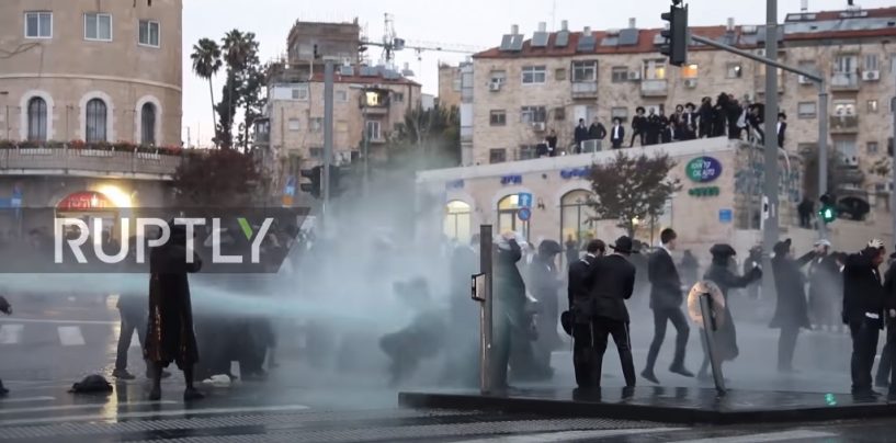 Israeli Police Spray Water Cannon In What Seems To Be A Funny But Peaceful Protest! (Video)